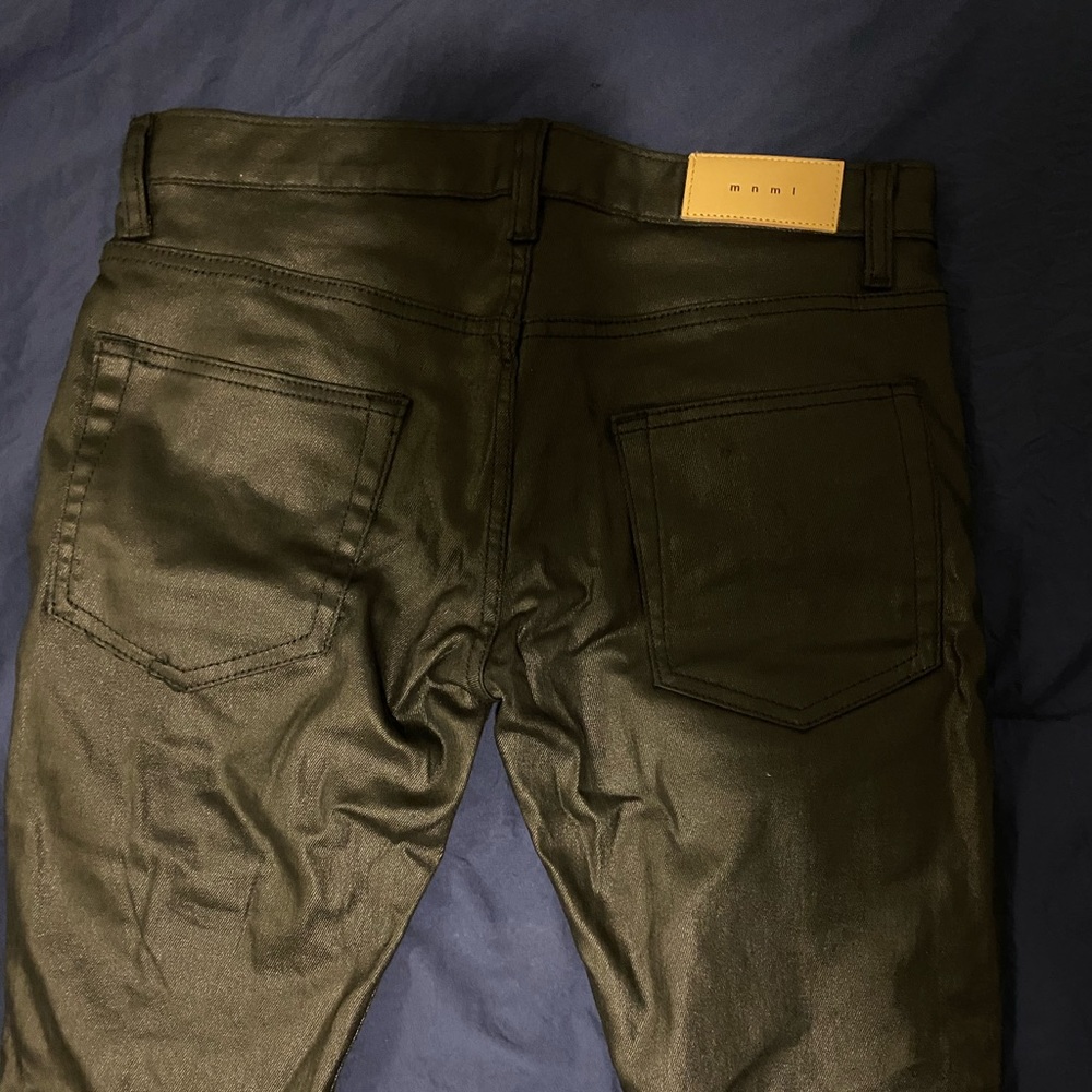 MNML flared leather jeans